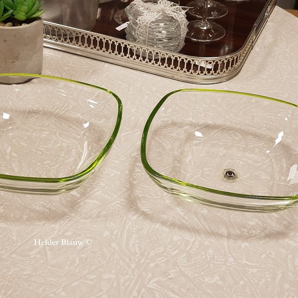 Vierkante glazen schalen Original Walther Glas (2 stuks)