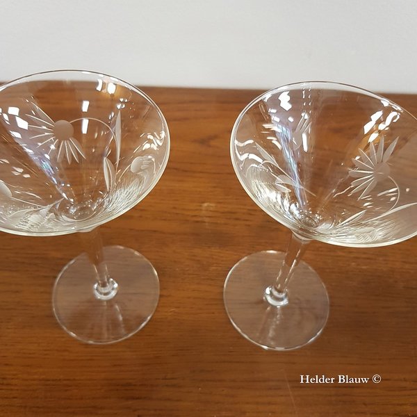 Vintage likeurglaasjes (set van 2 glaasjes)