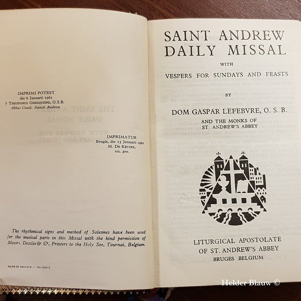 Saint Andrew Daily Missal Bruges 1961