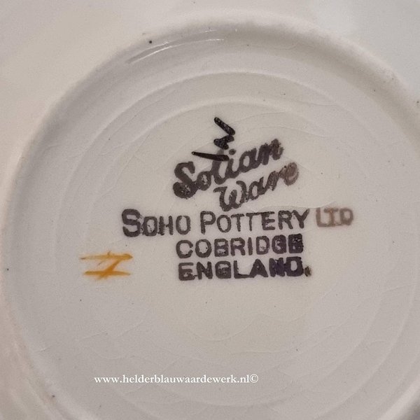 Petitfour schoteltjes Soho Pottery Cobridge England (6 stuks)