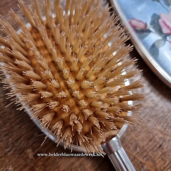Vintage handspiegel haarborstel made in England Sixties