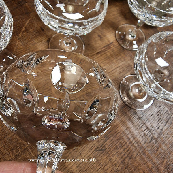 Vintage (champagne) coupes kristal (set van zes glazen)