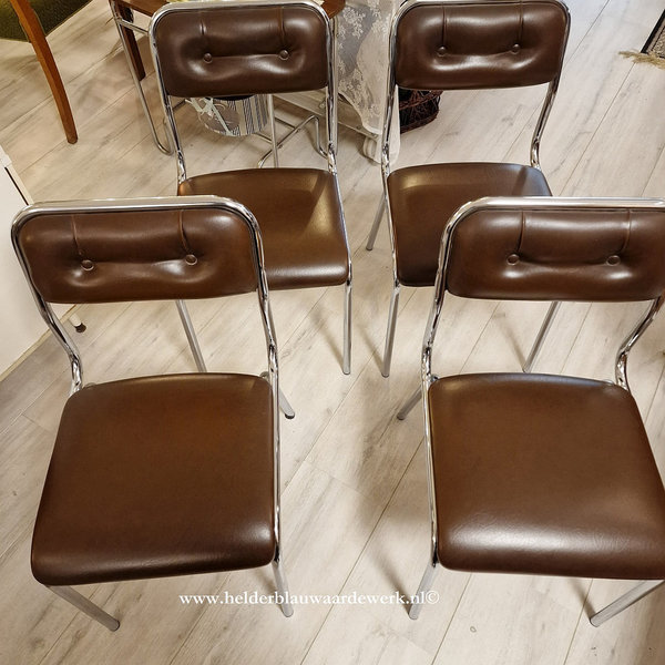 TAVO Belgium set van vier vintage buisframe stoelen
